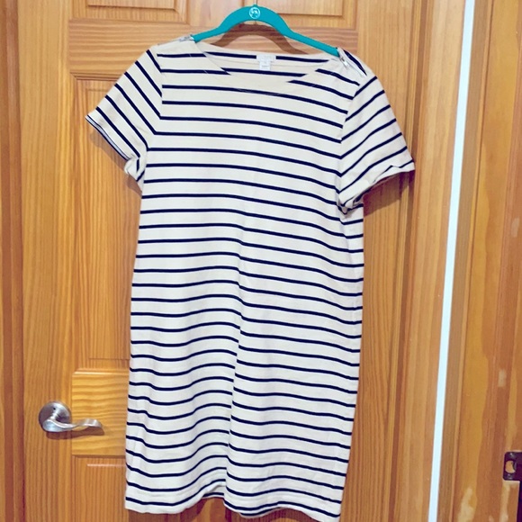 J. Crew Dresses & Skirts - - 💜 J Crew striped T-shirt dress 👗w zippers accents!